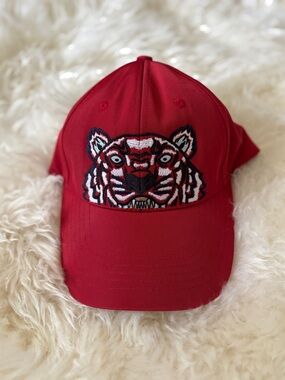 Kenzo Red Unisex Tiger Face Cap